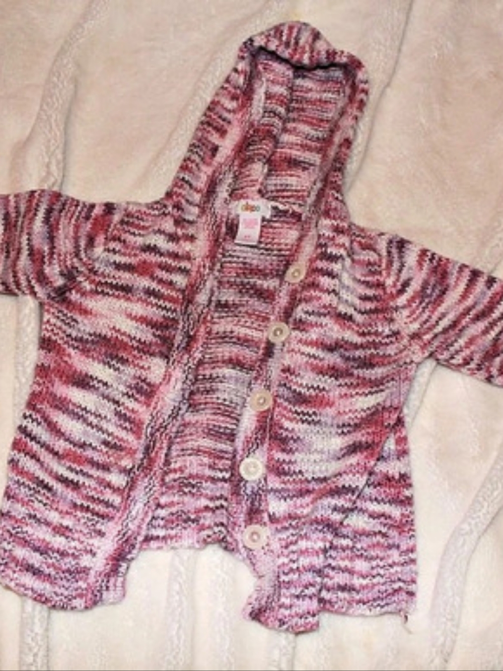 Circo Girls Pink Gray Striped Cardigan Size 4T